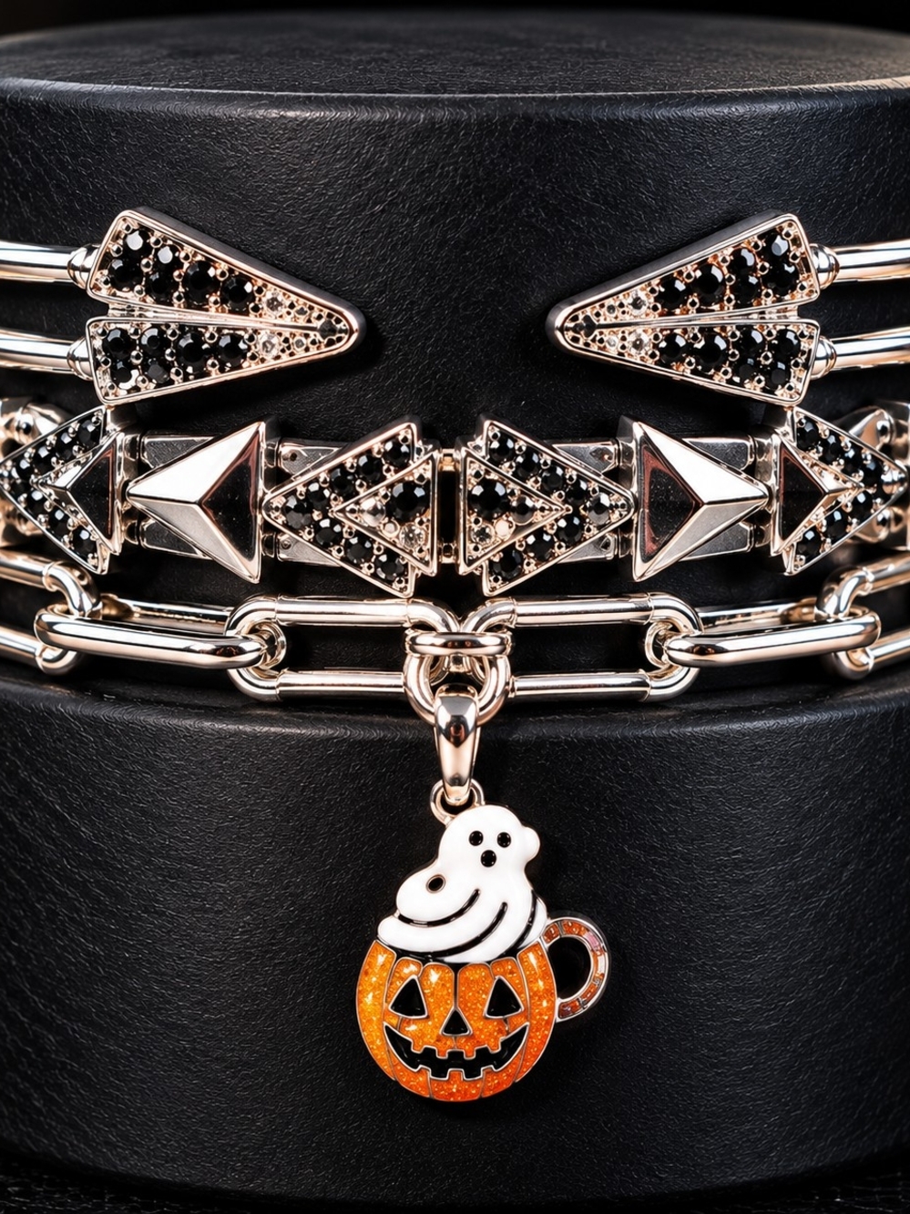 Bomb Party Pumpkin Spice Sparkle Halloween Bracelet Stack ST12673